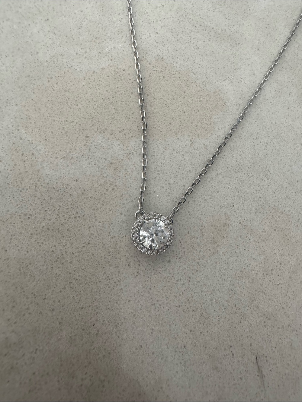Swarovski Silver Necklace with Clear Crystal Pendant - Picture 3 of 3